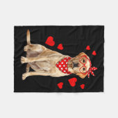 Couverture Polaire Labrador Retriever Valentines Day Dog Lover Heart  (Devant (Horizontal))