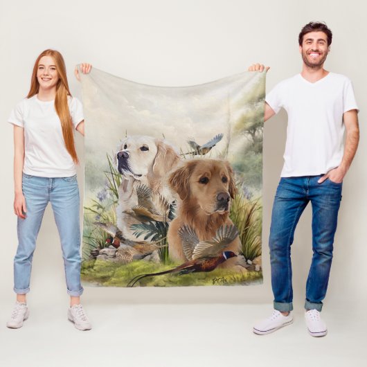 Couverture Polaire Labrador Retrivers avec faisan, Art (En situation)