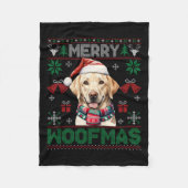 Couverture Polaire Labrador Retrivers Joyeux Noël Woofmas Chien Lo (Devant)