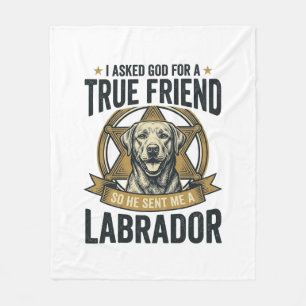 Couverture Polaire Labrador Vrai Ami Conception Vintage Amateur de Ch