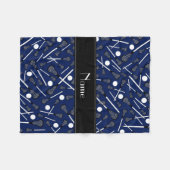 Couverture Polaire Lacrosse nommée personnalisée de bleu marine (Devant (Horizontal))