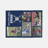 Couverture Polaire Lacrosse personnalisée 5 Photo Collage Nom d'équip (Devant (Horizontal))