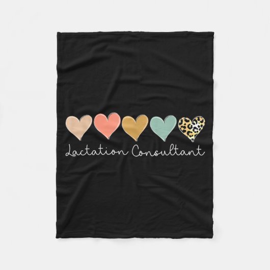 Couverture Polaire Lactation Consultant Leopard Heart, Valentine's Da (Devant)