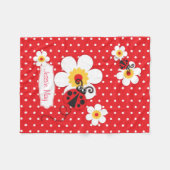 Couverture Polaire Lady bird ladybug fleurs graphique rouge nom couve (Devant (Horizontal))
