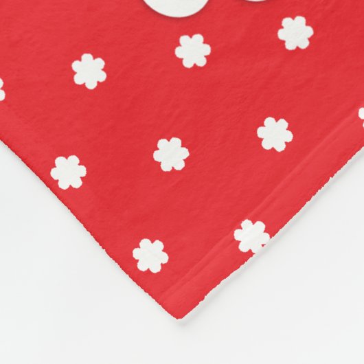Couverture Polaire Lady bird ladybug fleurs graphique rouge nom couve (Coin)