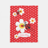 Couverture Polaire Lady bird ladybug fleurs graphique rouge nom couve (Devant)