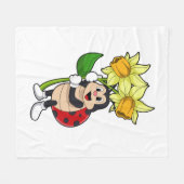 Couverture Polaire Ladybug avec jonquille de fleurs (Devant (Horizontal))