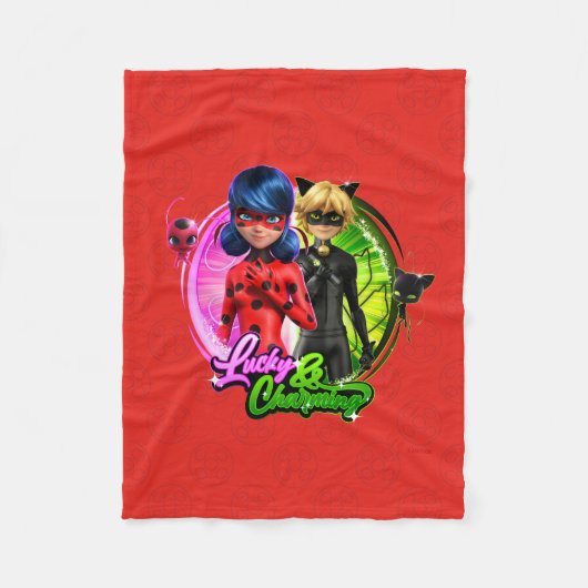 Couverture Polaire Ladybug & Cat Noir | Lucky & Charming (Devant)