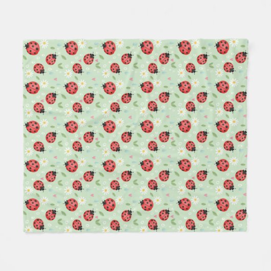Couverture Polaire Ladybug Flower Pattern (Devant (Horizontal))