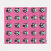 Couverture Polaire Ladybug victorien floral rose rose noir mignon (Devant (Horizontal))