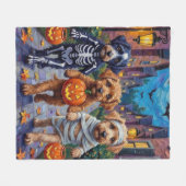 Couverture Polaire Lagotto Romagnolo Trick-or-Treating Halloween (Devant (Horizontal))