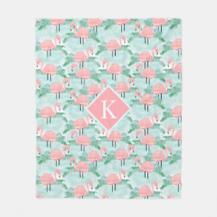 Couverture Polaire Lagune rose tropicale de Flamants roses