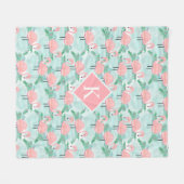 Couverture Polaire Lagune rose tropicale de Flamants roses (Devant (Horizontal))