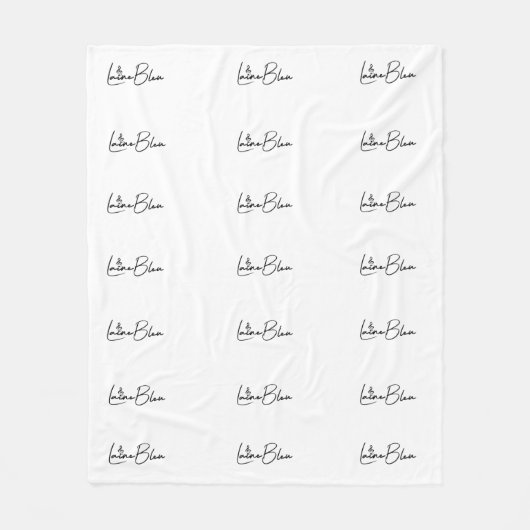 Couverture Polaire Laine Bleu Fleece Blanche (Devant)