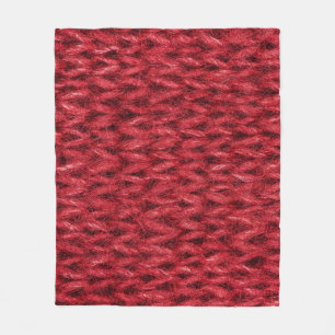 Couverture Polaire Laine rouge : Arrière - plan de texture Tricot.