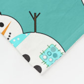 Couverture Polaire Laisser la neige Snowman Turquoise Noël Fleece Bla (Coin)