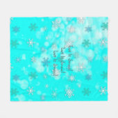 Couverture Polaire Laisser neiger Turquoises Snowflakes Cosy Noël (Devant (Horizontal))