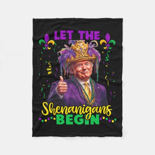 Couverture Polaire Laissons Les Shenanigans Commencer Trump Mardi Gra (Devant)