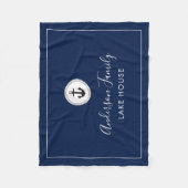 Couverture Polaire Lake House Ancre nautique Dark Blue Family (Devant)
