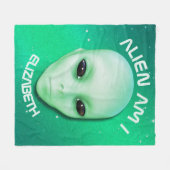 Couverture Polaire L'alien suis moi verdissent le visage étranger (Devant (Horizontal))