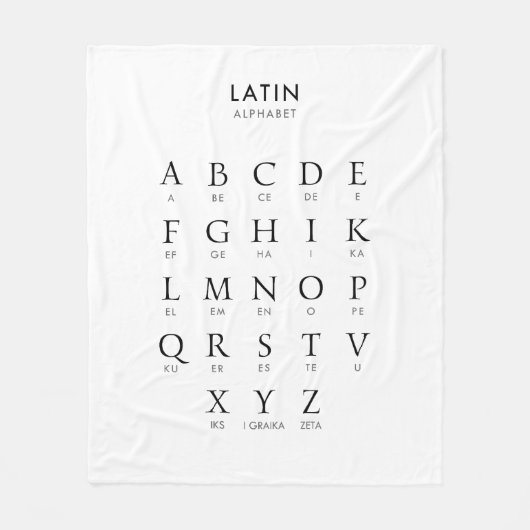 Couverture Polaire L'alphabet latin (Devant)