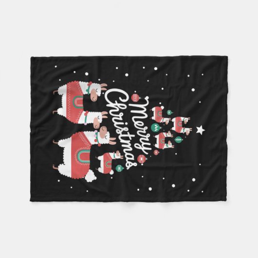 Couverture Polaire Lama Xmas Tree Llamas Christmas Tree (Devant (Horizontal))