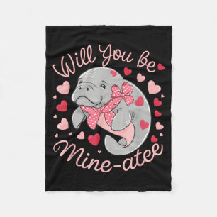 Couverture Polaire Lamantin de la Saint-Valentin Animal Mignon Cœurs