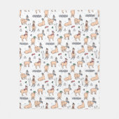 Couverture Polaire Lamas dans le motif de ski de casquettes et (Devant)
