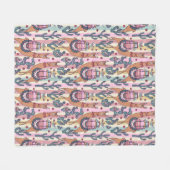 Couverture Polaire Lamas sur le motif de rayures (Devant (Horizontal))