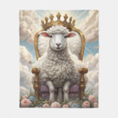 Couverture Polaire Lamb with a crown on a throne (Devant)