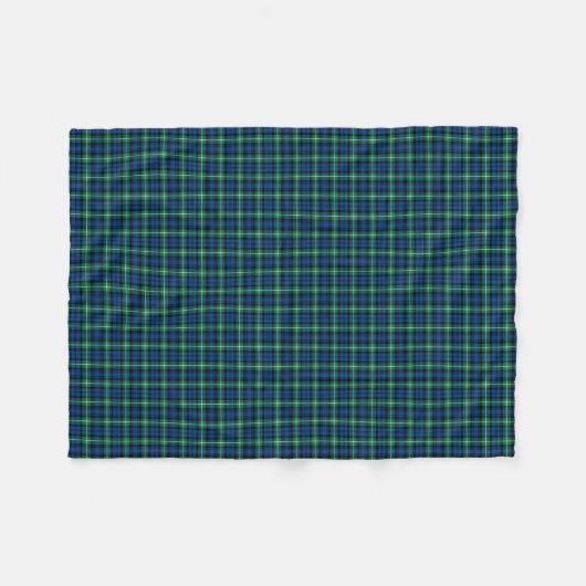 Couverture Polaire Lamont Clan Bleu clair et Tartan vert (Devant (Horizontal))