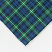 Couverture Polaire Lamont Clan Bleu clair et Tartan vert (Coin)