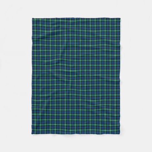 Couverture Polaire Lamont Clan Bleu clair et Tartan vert (Devant)