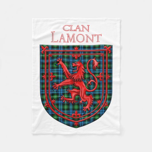Couverture Polaire Lamont Tartan Scottish Plaid Lion Rampant (Devant)