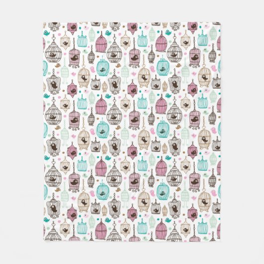 Couverture Polaire l'amour de cage à oiseaux badine le motif (Devant)