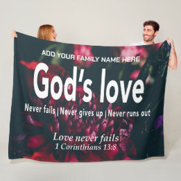 Couverture Polaire L'AMOUR DE DIEU N'ÉCHOUE JAMAIS La Bible chrétienn