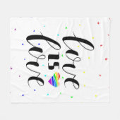 Couverture Polaire L'amour est l'amour| Coeurs arc-en-ciel (Devant (Horizontal))