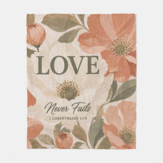 Couverture Polaire L'AMOUR NE MANQUE JAMAIS | Cadeau de mariage chrét