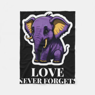 Couverture Polaire L'amour n'oublie jamais l'éléphant pour les filles