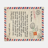 Couverture Polaire L'Amour Personnalisé À Ma Mère Blanket, Lettre Cou (Devant (Horizontal))