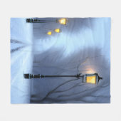 Couverture Polaire Lampes De Rue Fluant En Hiver Pays Des Merveilles (Devant (Horizontal))