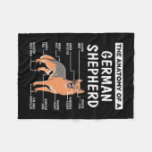 Couverture Polaire L'Anatomie D'Un Berger Allemand (Devant (Horizontal))