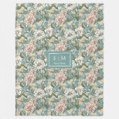 Couverture Polaire Lancement d'art floral pastel d'inspiration Morris (Devant)