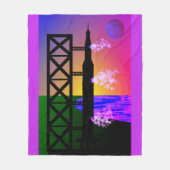 Couverture Polaire Lancement des fusées Lancer, roses et violets (Devant)