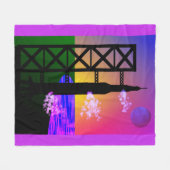 Couverture Polaire Lancement des fusées Lancer, roses et violets (Devant (Horizontal))