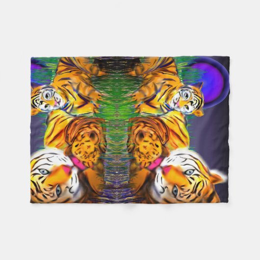 Couverture Polaire lancer de tigres (Devant (Horizontal))