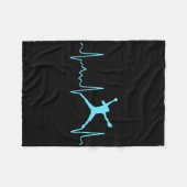 Couverture Polaire Lanceur de softball bleu clair Rythme cardiaque - (Devant (Horizontal))