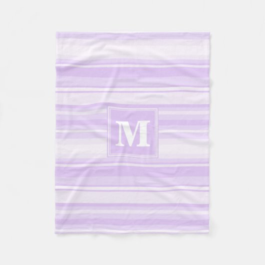 Couverture Polaire Landes lilas monogrammes (Devant)