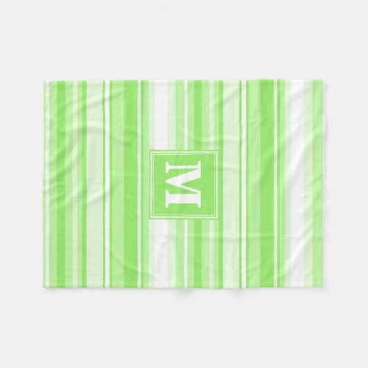 Couverture Polaire Landes vertes de chaux monogrammes (Devant (Horizontal))