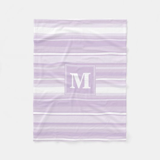 Couverture Polaire Landes violettes de chardon monogramme (Devant)